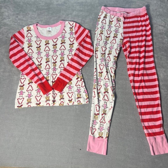Hanna Andersson Other - Hanna Andersson Grinch Cindy Lou Who Pajama Set Organic Cotton Pink Red Small